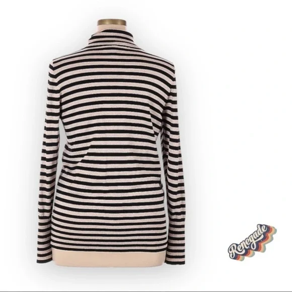 🔜 
 Keyhole Striped Turtleneck Sweater XL - Picture 2 of 5